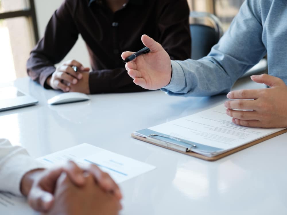 Job interview by manager and human resources, employment, recruiting people